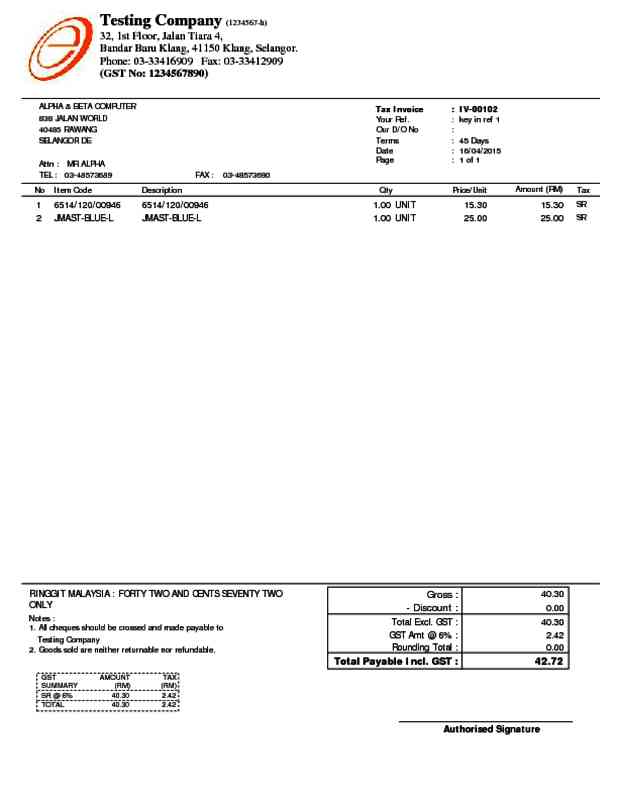 30 Tax Invoice